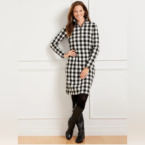 Talbots buffalo Plaid knit dress - size Small - Picture 1 of 6